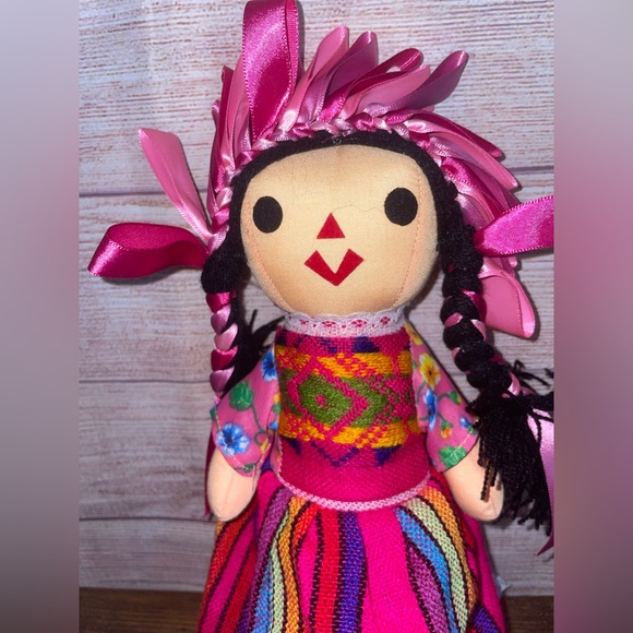 Mexican Handmade Maria Rag Doll with Elegant Dress muñeca traditional Mexico kid - Picture 6 of 8